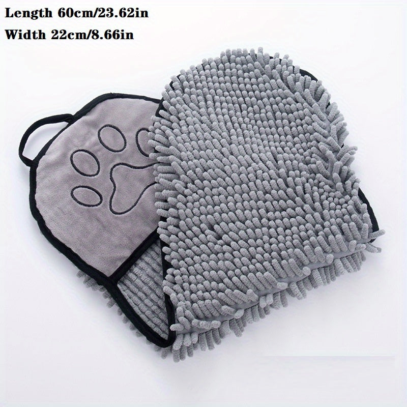 Absorbent Microfiber Pet Bath Towel With Hand Pockets For Quick Drying Pets