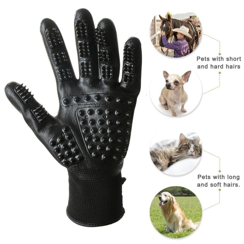 Pet Hair Grooming Glove Soft Rubber Shedding Bath Massage Brush For Hair Removal