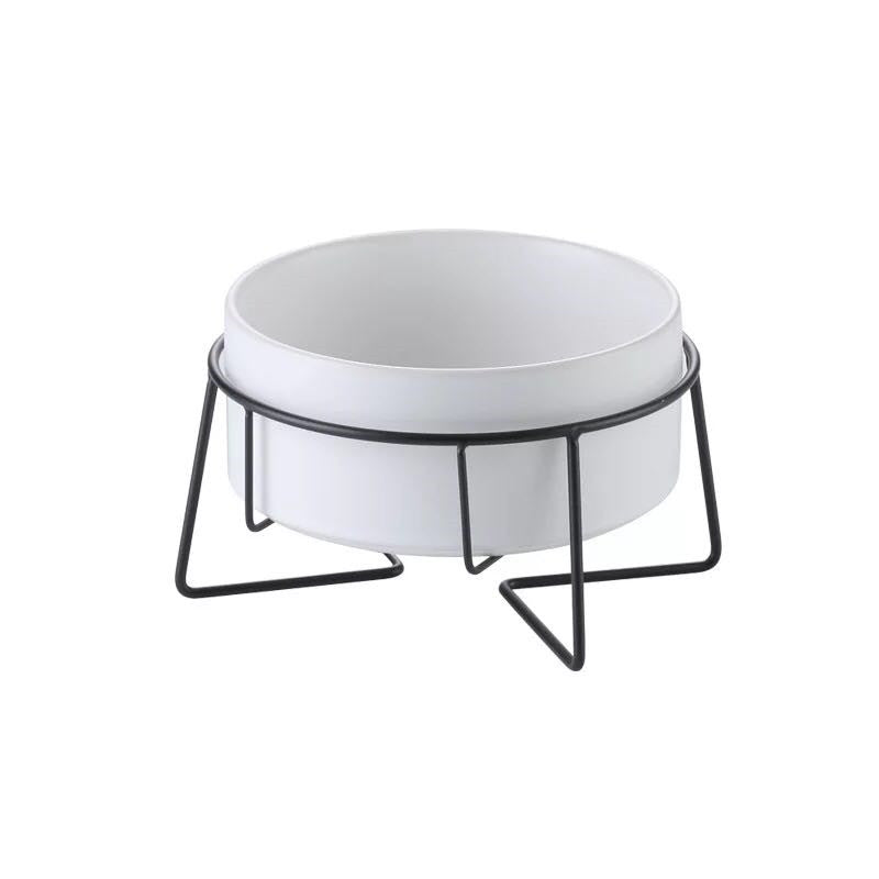 Metal Frame Ceramic Pet Feeding Bowl Stand