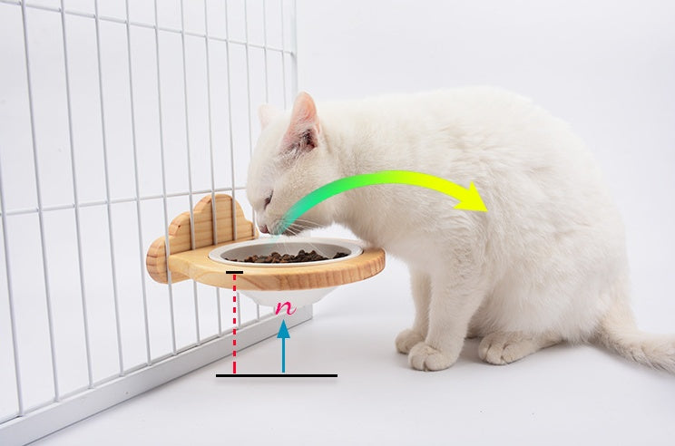 Ceramic Pet Bowl With Solid Wood Stand For Pets