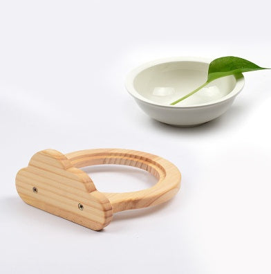 Ceramic Pet Bowl With Solid Wood Stand For Pets