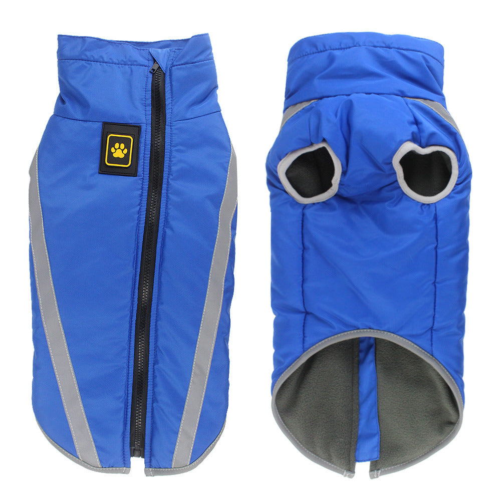 Pet Dog Clothes Wholesale Winter New Reflective Padded Warm Labrador Jacket