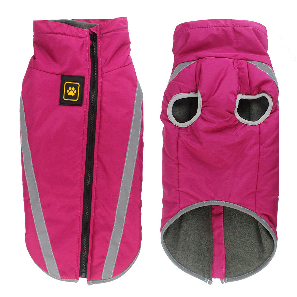 Pet Dog Clothes Wholesale Winter New Reflective Padded Warm Labrador Jacket