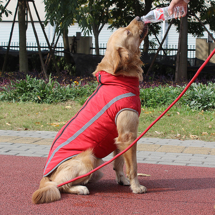 Pet Dog Clothes Wholesale Winter New Reflective Padded Warm Labrador Jacket