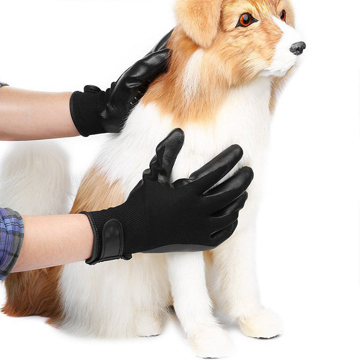 Pet Hair Grooming Glove Soft Rubber Shedding Bath Massage Brush For Hair Removal