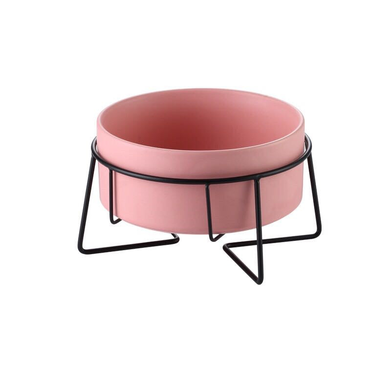Metal Frame Ceramic Pet Feeding Bowl Stand