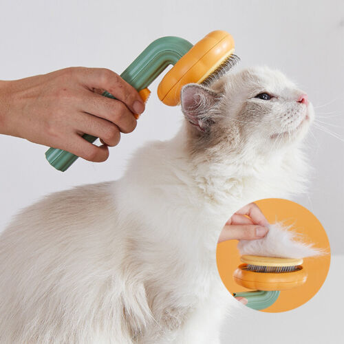 Pet Pumpkin Self-Cleaning Slicker Brush For Pet Grooming Loose Hair And Mats