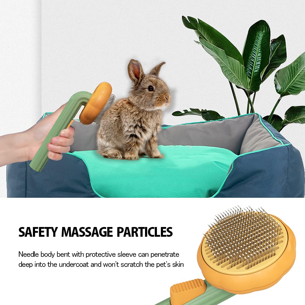 Pet Pumpkin Self-Cleaning Slicker Brush For Pet Grooming Loose Hair And Mats