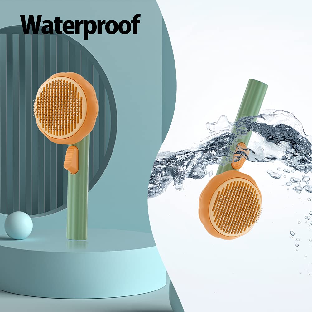 Pet Pumpkin Self-Cleaning Slicker Brush For Pet Grooming Loose Hair And Mats