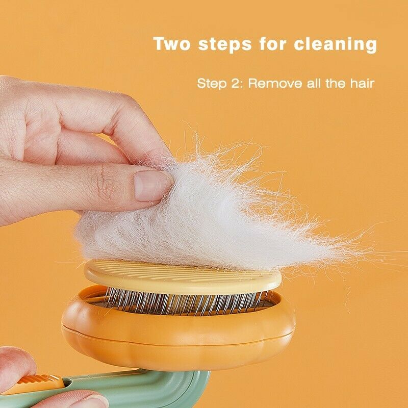Pet Pumpkin Self-Cleaning Slicker Brush For Pet Grooming Loose Hair And Mats