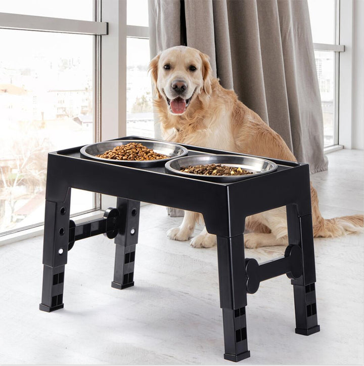 Elevated Anti Tumble Pet Feeding Bowl With Neck Protection Stand