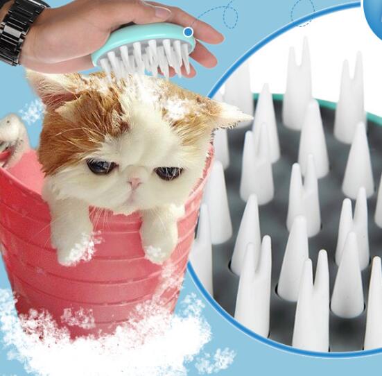 Pet Bath Massage Brush Grooming Shower Comb For Cleaning And Care