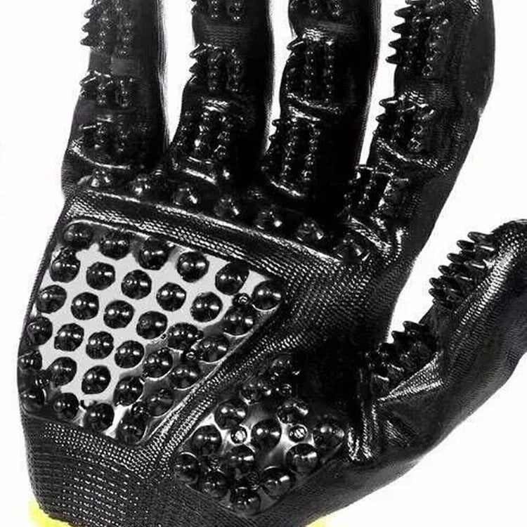 Pet Hair Grooming Glove Soft Rubber Shedding Bath Massage Brush For Hair Removal