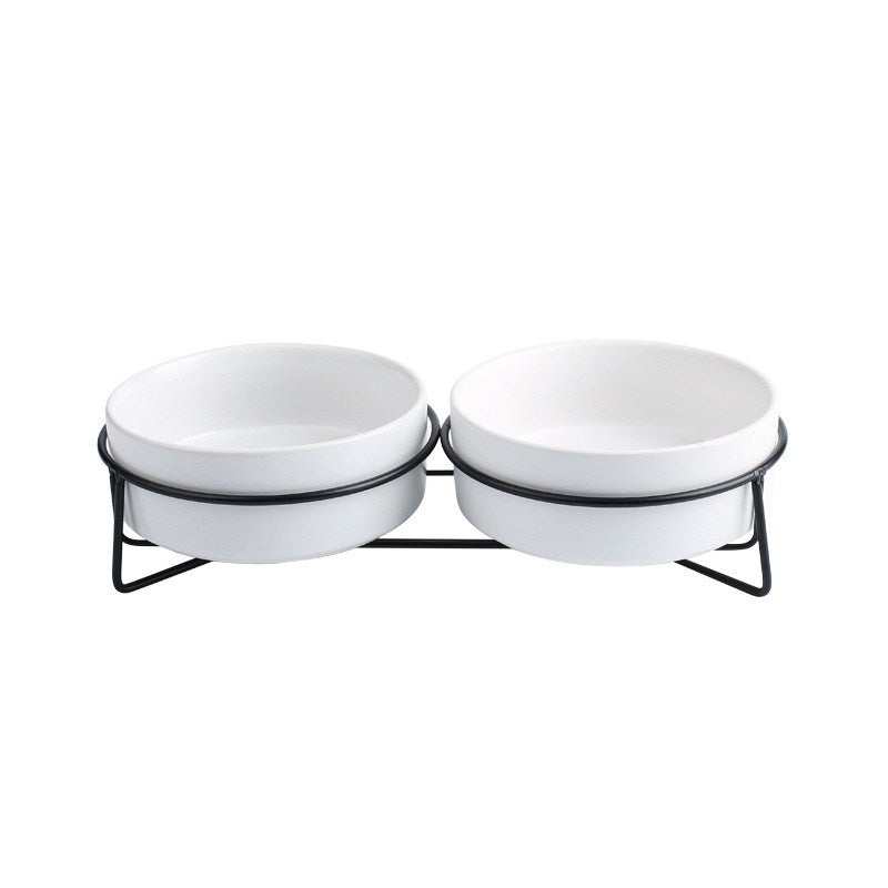 Metal Frame Ceramic Pet Feeding Bowl Stand