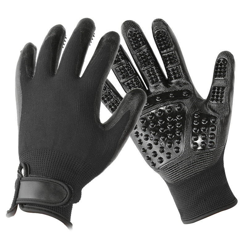 Pet Hair Grooming Glove Soft Rubber Shedding Bath Massage Brush For Hair Removal