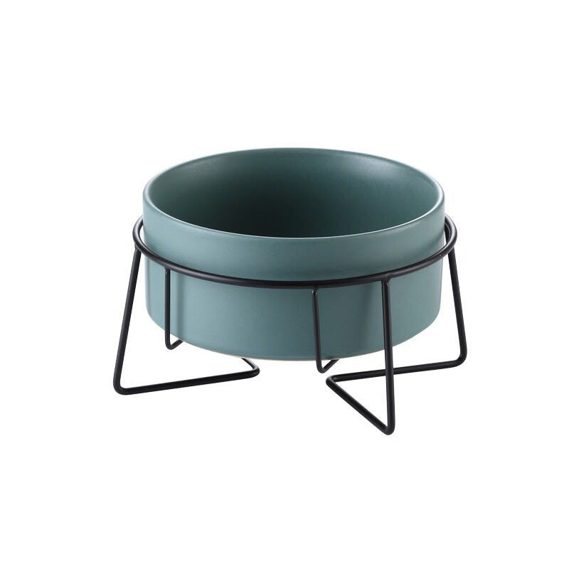 Metal Frame Ceramic Pet Feeding Bowl Stand