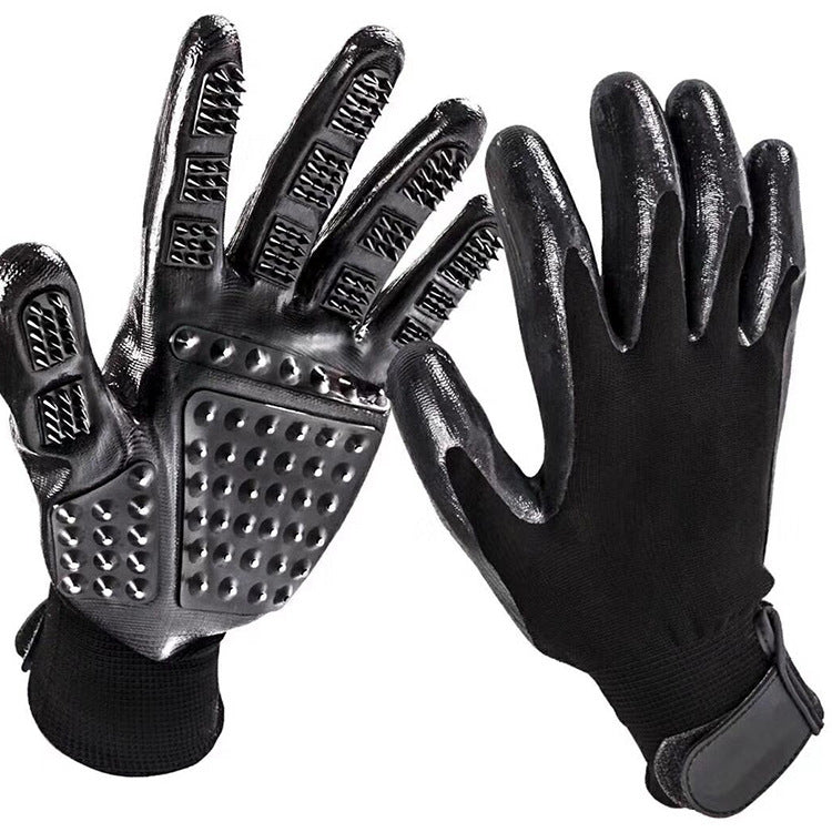 Pet Hair Grooming Glove Soft Rubber Shedding Bath Massage Brush For Hair Removal