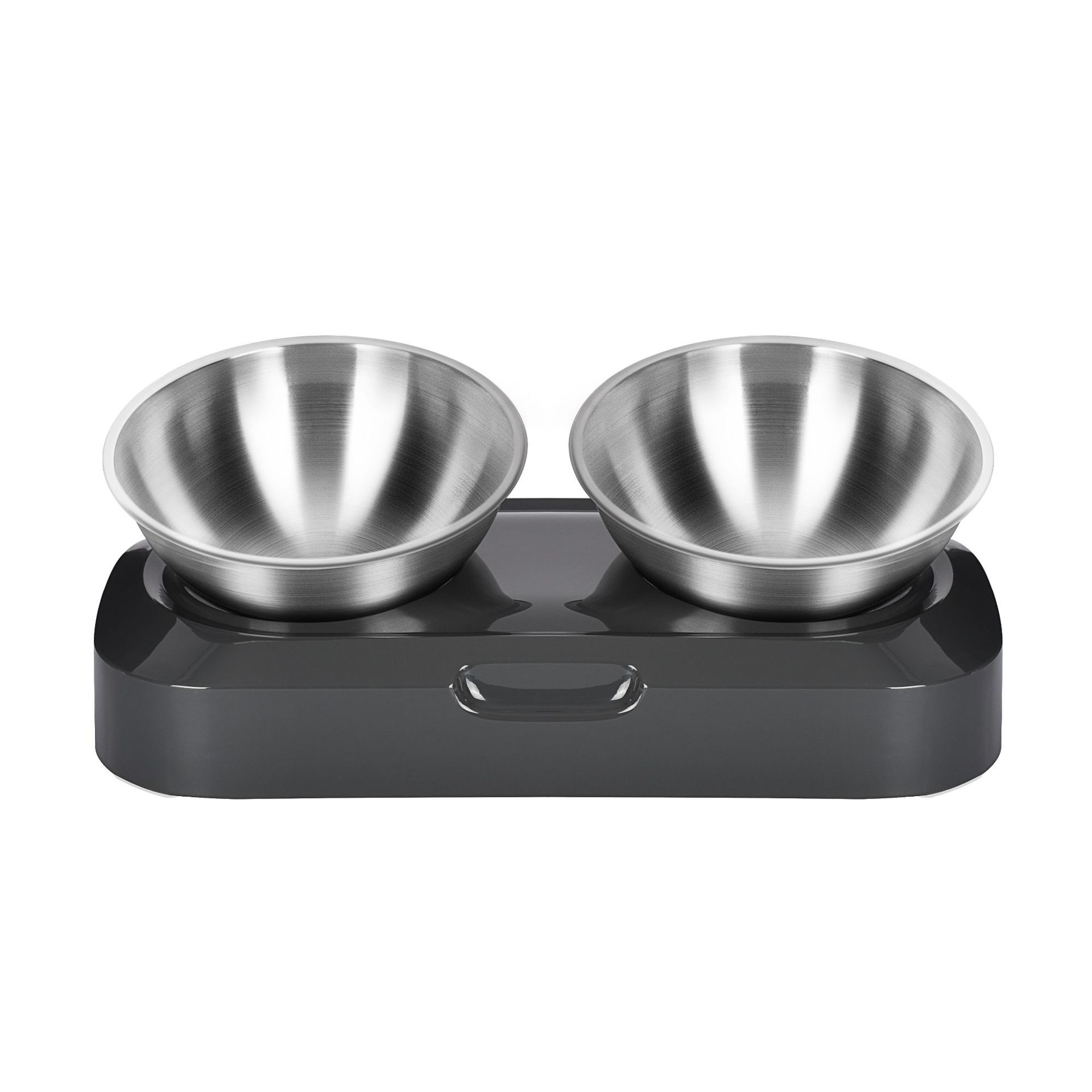 Double Stainless Steel Pet Feeding Bowl Set For Night Use