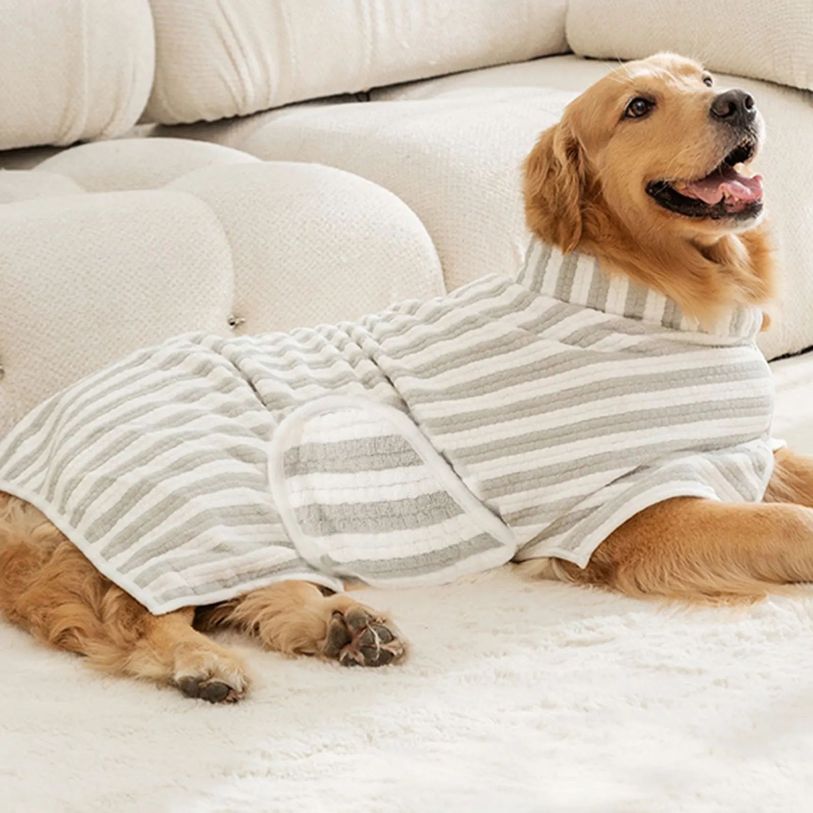 Ultra Absorbent Quick Drying Pet Bath Towel Bathrobe For All Pets