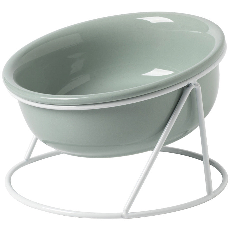 Ceramic Double Pet Feeding Bowl Set