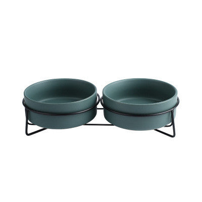 Metal Frame Ceramic Pet Feeding Bowl Stand