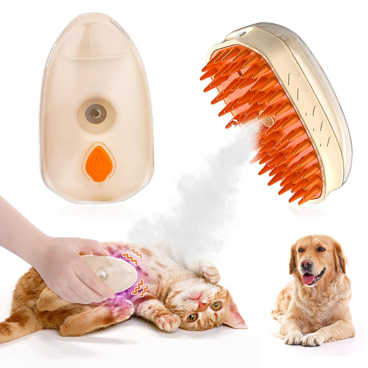 Steam Brush Upgraded 4 In1 Steamy Cat Brush For Shedding