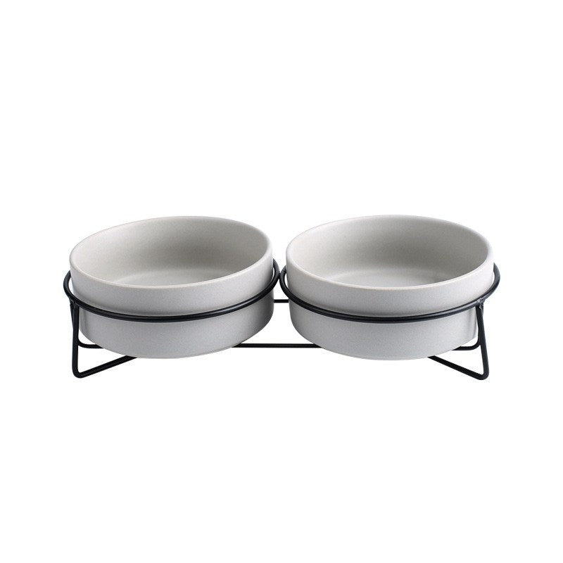 Metal Frame Ceramic Pet Feeding Bowl Stand