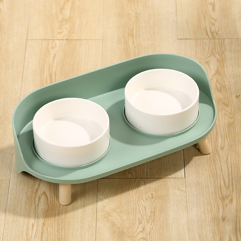 Adjustable Tilted Double Bowl Spill Proof Pet Feeding Dish