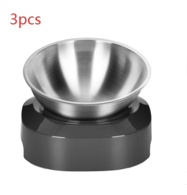 Double Stainless Steel Pet Feeding Bowl Set For Night Use