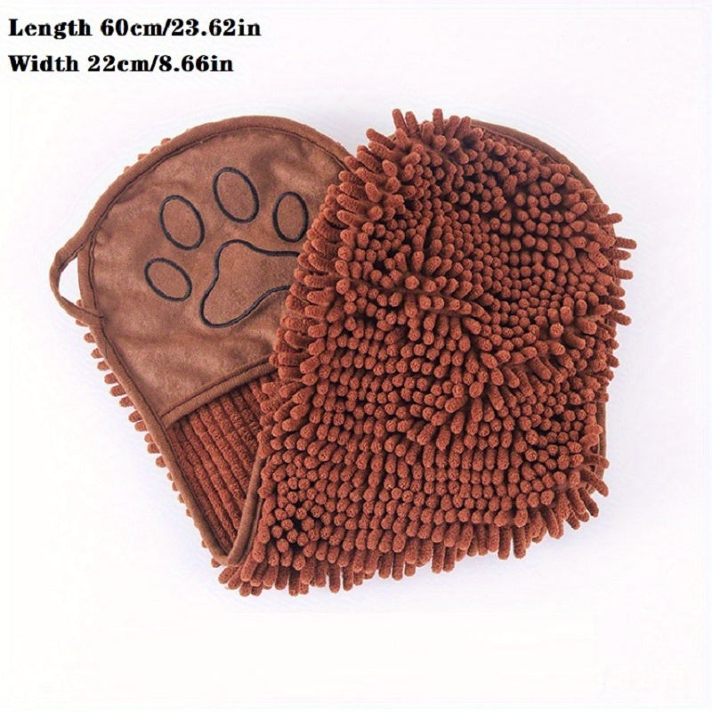 Absorbent Microfiber Pet Bath Towel With Hand Pockets For Quick Drying Pets