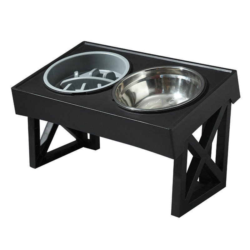 Adjustable Elevated Stainless Steel Anti Choke Slow Feeding Pet Bowl