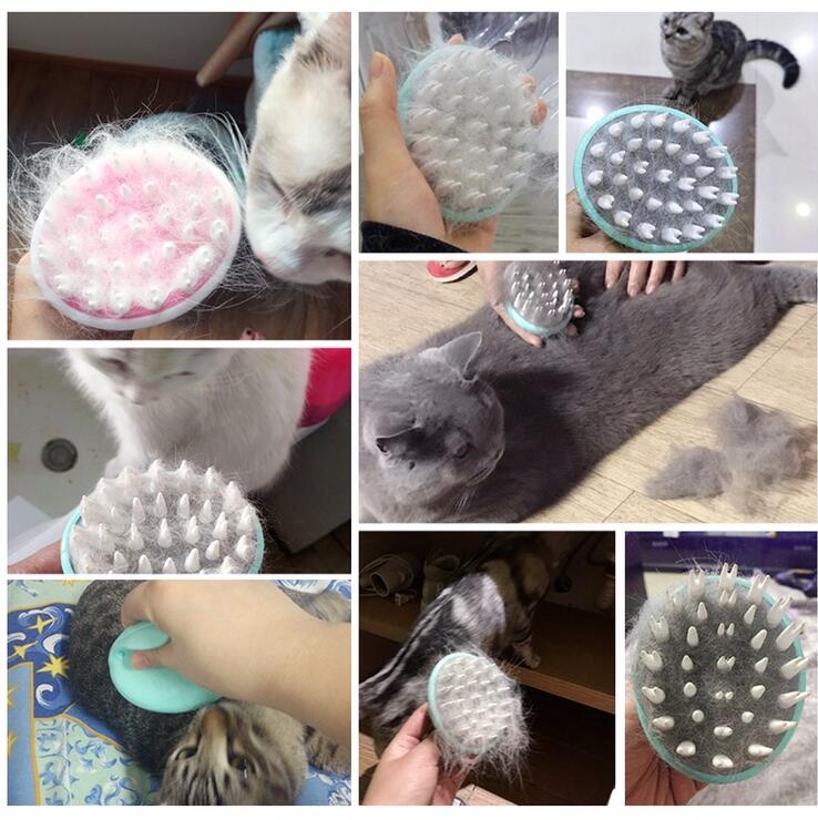 Pet Bath Massage Brush Grooming Shower Comb For Cleaning And Care
