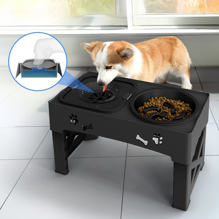 Stainless Steel Double Bowl Lifting Pet Feeder Station