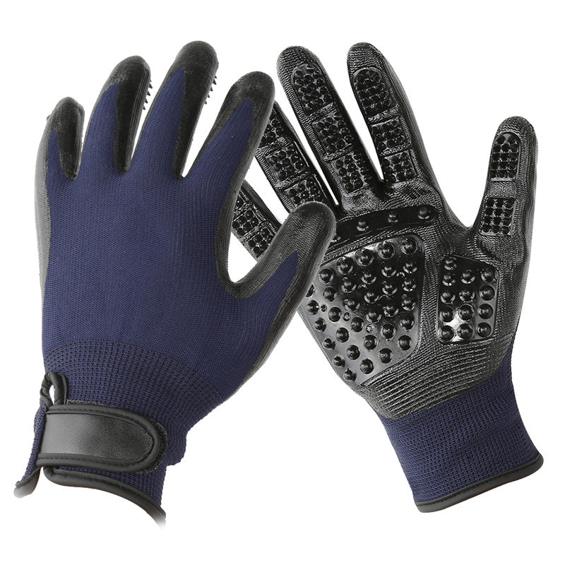 Pet Hair Grooming Glove Soft Rubber Shedding Bath Massage Brush For Hair Removal