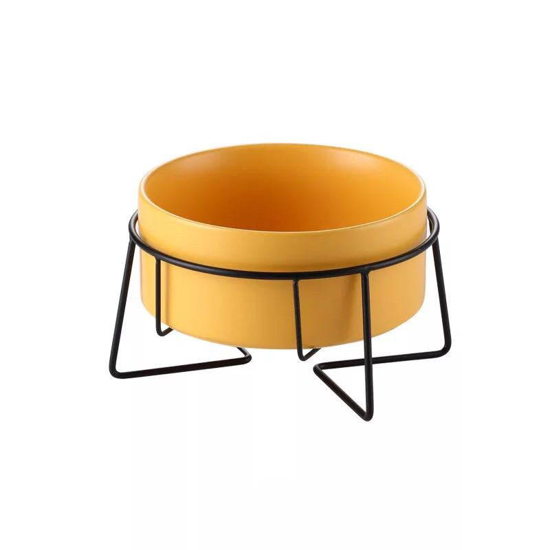 Metal Frame Ceramic Pet Feeding Bowl Stand