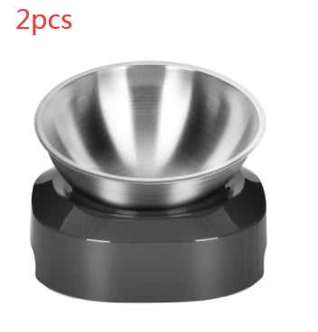 Double Stainless Steel Pet Feeding Bowl Set For Night Use