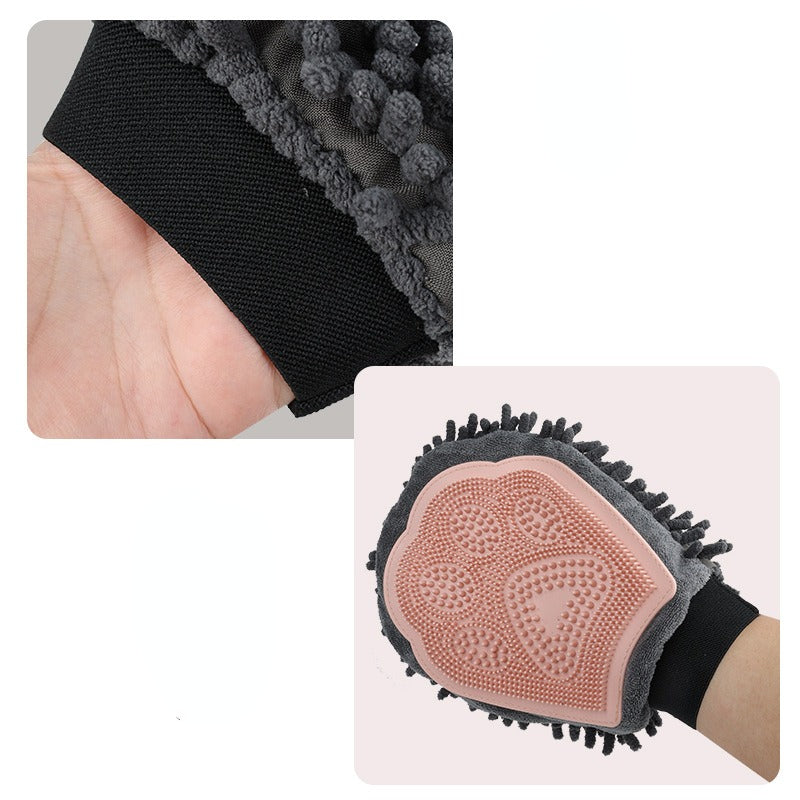 2-In-1 Pet Bathing Brush And Grooming Glove With Massage Design