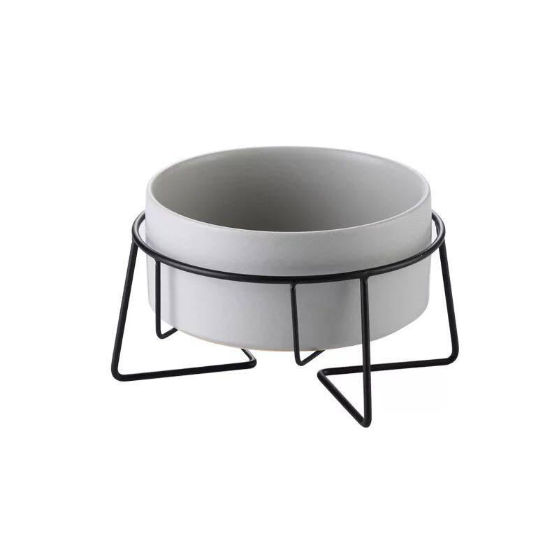 Metal Frame Ceramic Pet Feeding Bowl Stand