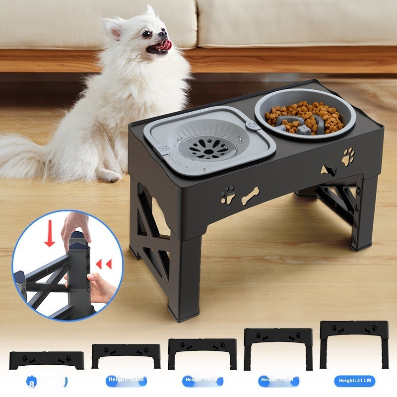 Stainless Steel Double Bowl Lifting Pet Feeder Station