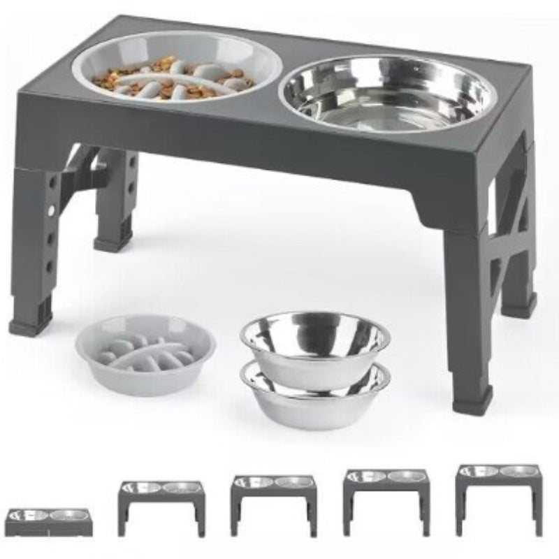 Elevated Anti Tumble Pet Feeding Bowl With Neck Protection Stand