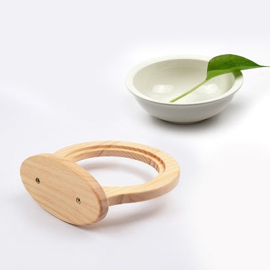 Ceramic Pet Bowl With Solid Wood Stand For Pets