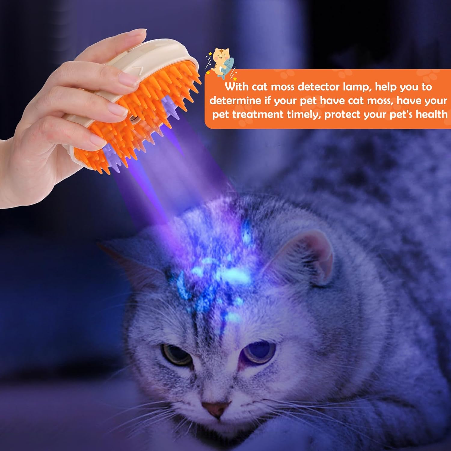 Steam Brush Upgraded 4 In1 Steamy Cat Brush For Shedding