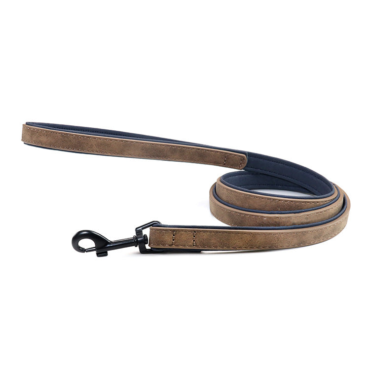 Pull-resistant Leather Pet Leash