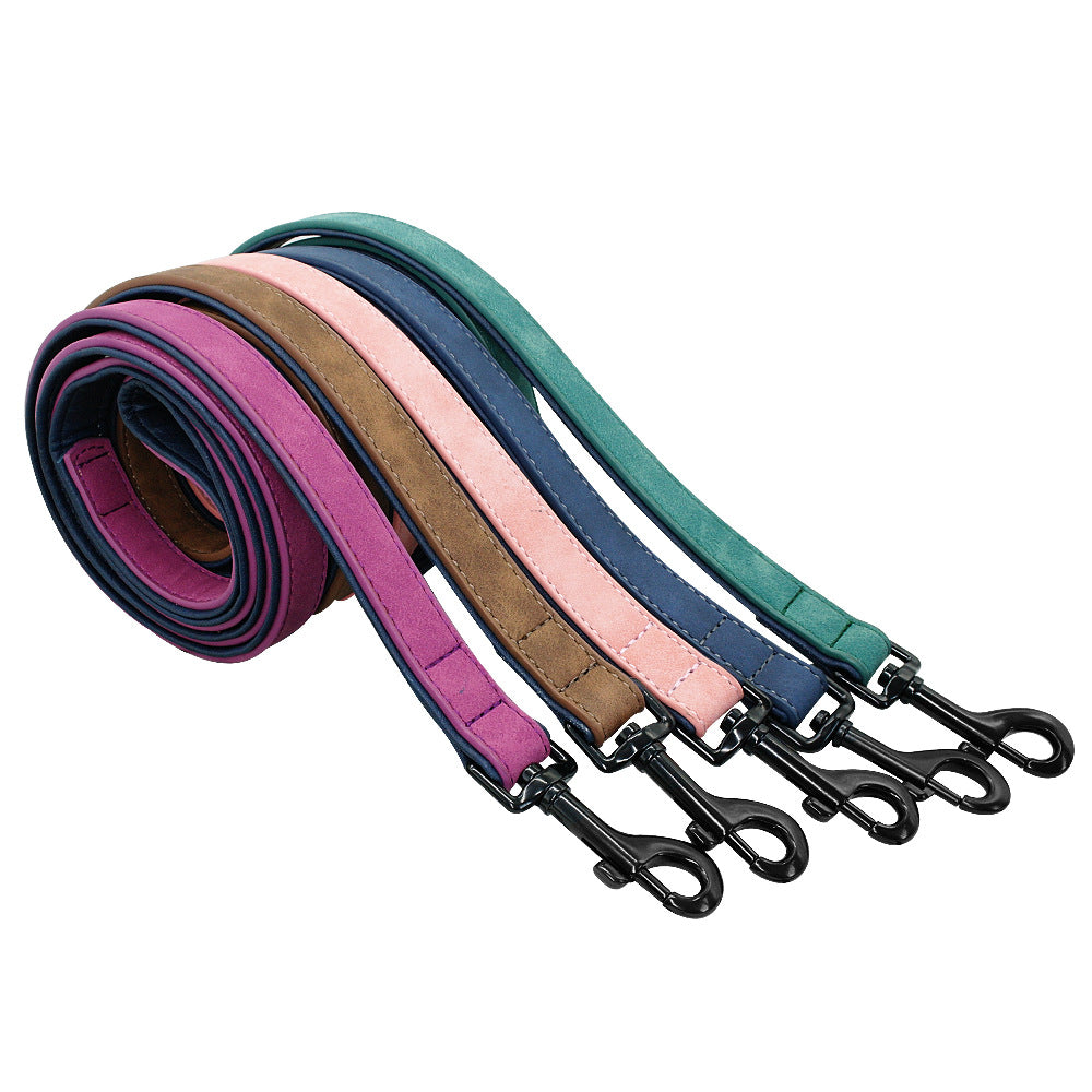 Pull-resistant Leather Pet Leash