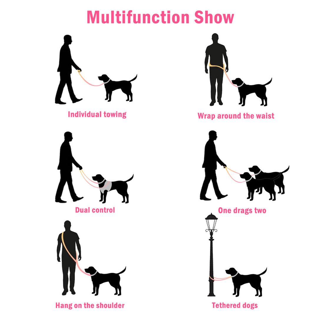 Multi Purpose Reflective Pet Walking Rope