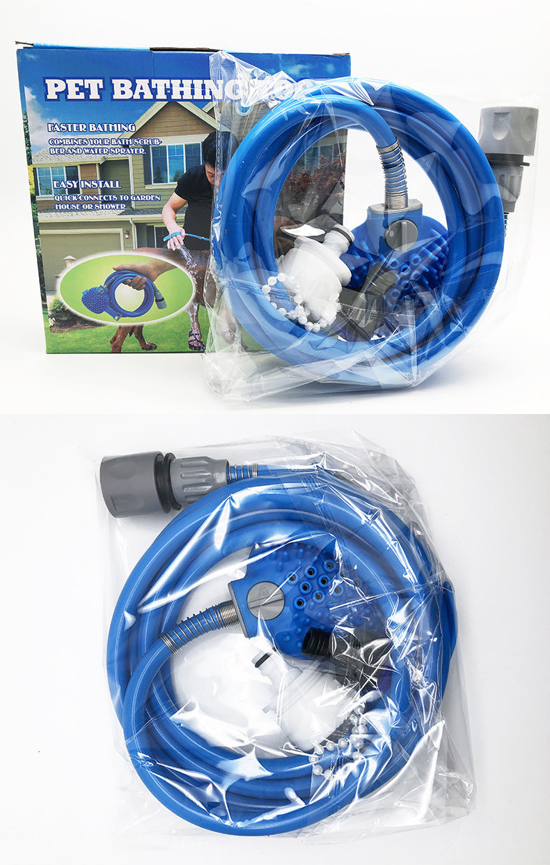 Pet Bathing Glove With Silicone Nozzle Handheld Shower Brush