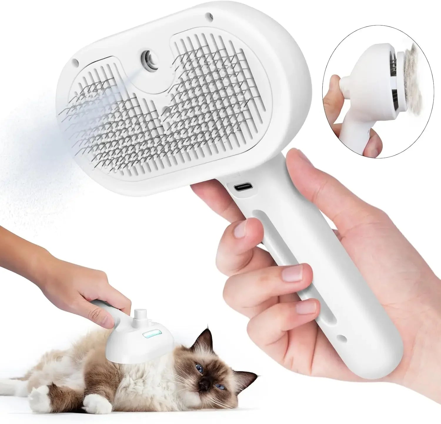Pet Spray Hair Comb Dematting Grooming Brush With Water Mist For Pet Care