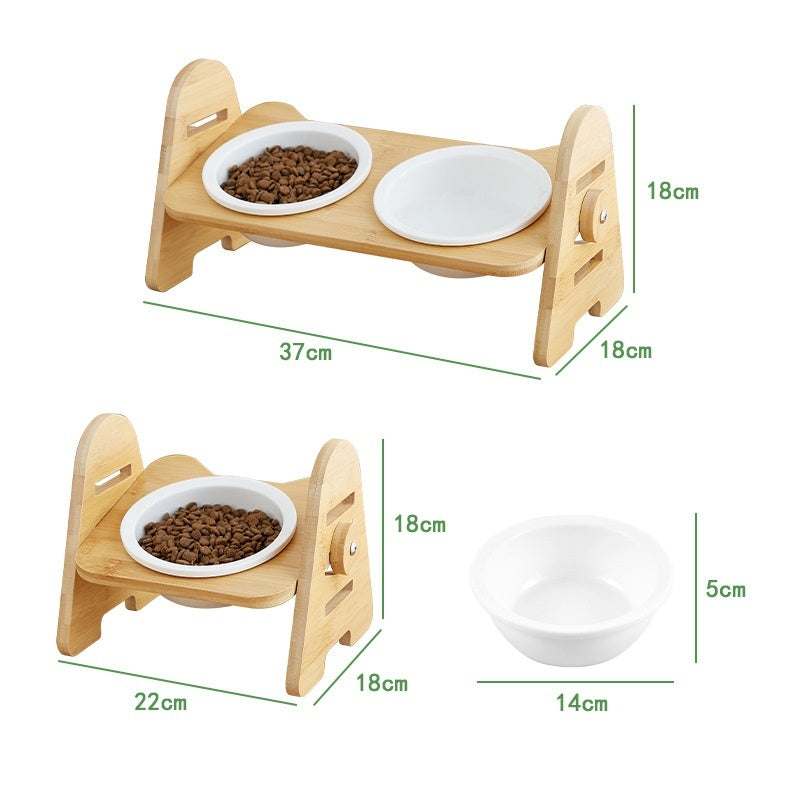 Inclined Pet Drinking Bowl With Neck Support Design