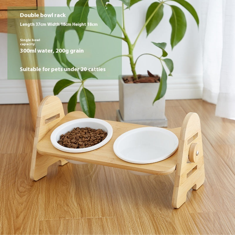 Inclined Pet Drinking Bowl With Neck Support Design