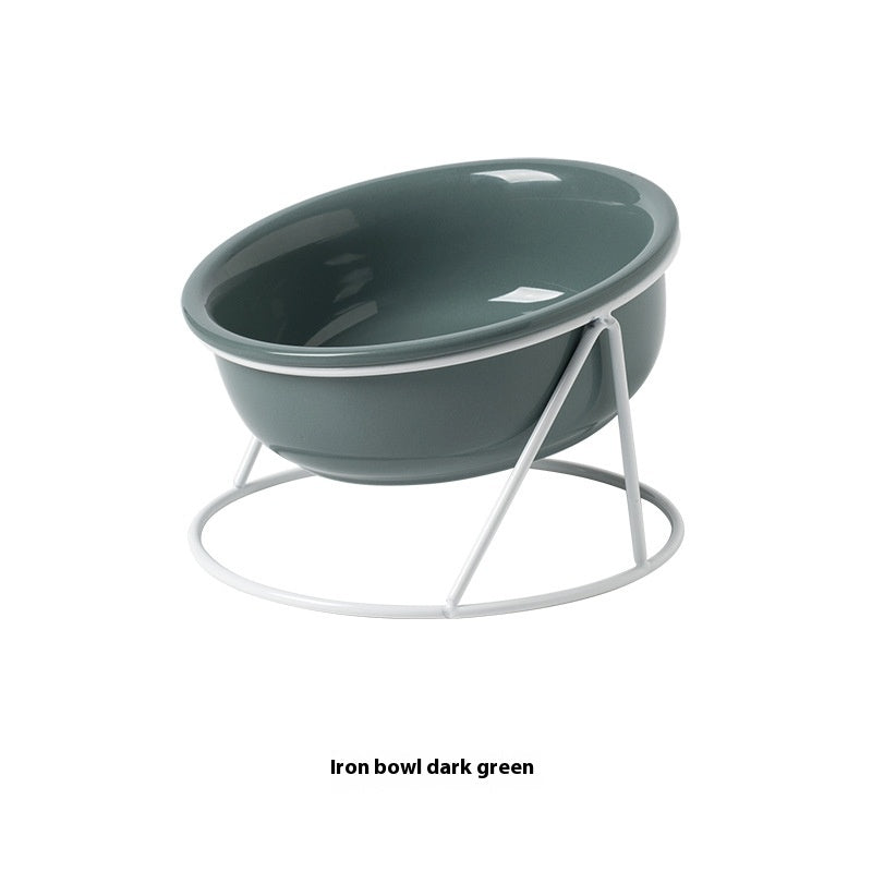 Ceramic Double Pet Feeding Bowl Set